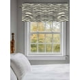 thumbnail image 3 of Beige Black Stripe Curtain Valances for Windows, Modern Abstract Art Lines Wave Kitchen Valance Window Treatment, Light Filtering Block Curtains for Bathroom/Bedroom/Living Room 42'' x 12'', 3 of 9