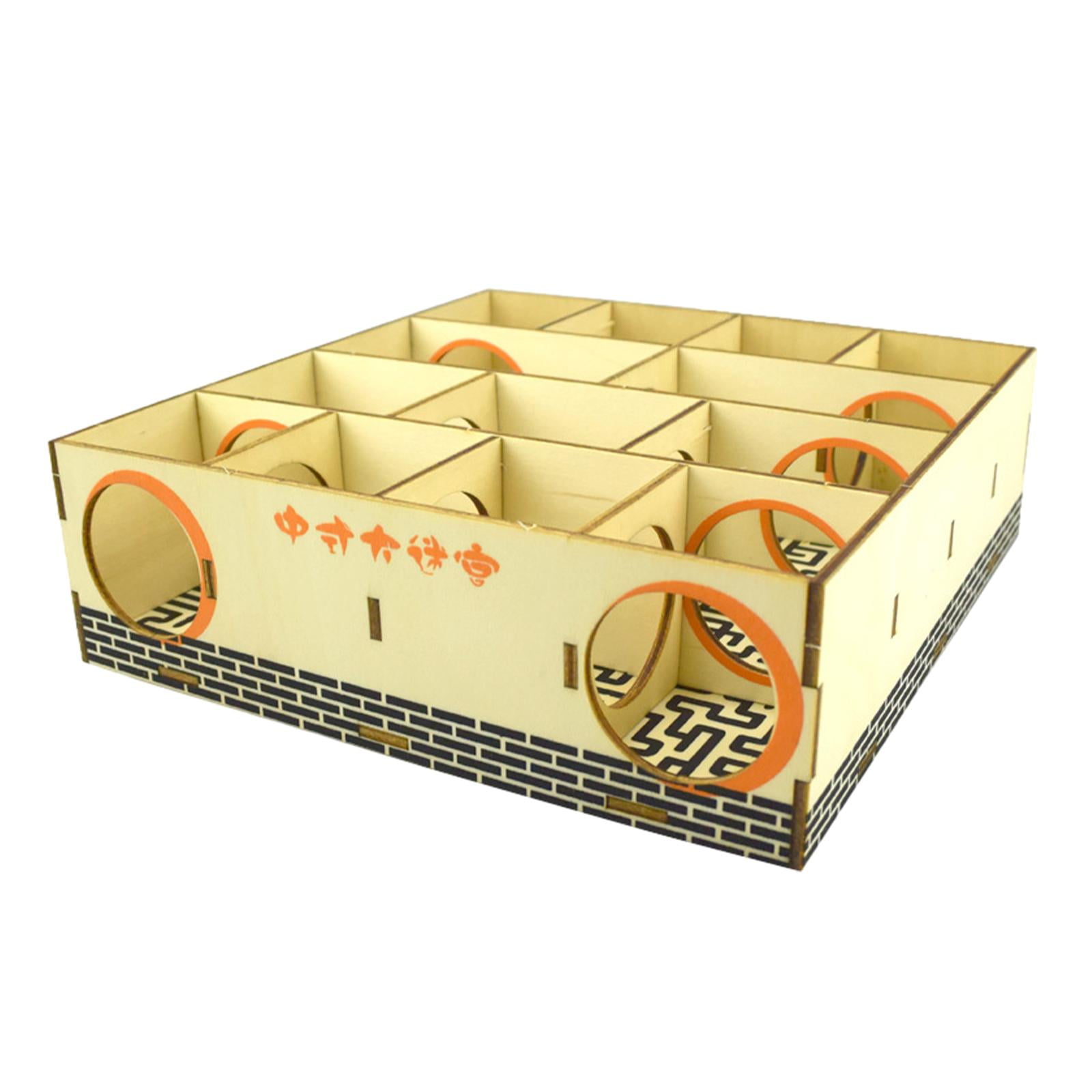 balikha Hamster Maze Hamster Maze Tunnel Labyrinth Puzzle Toy Exploring Toys Small Pets Playing Toys Mice Playhouse Wooden Hamster House 20.8x19.8x6cm