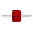 thumbnail image 3 of 1.75 ct Radiant Cut Natural Garnet Solitaire 18K White Gold Womens Engagement Ring, 3 of 5