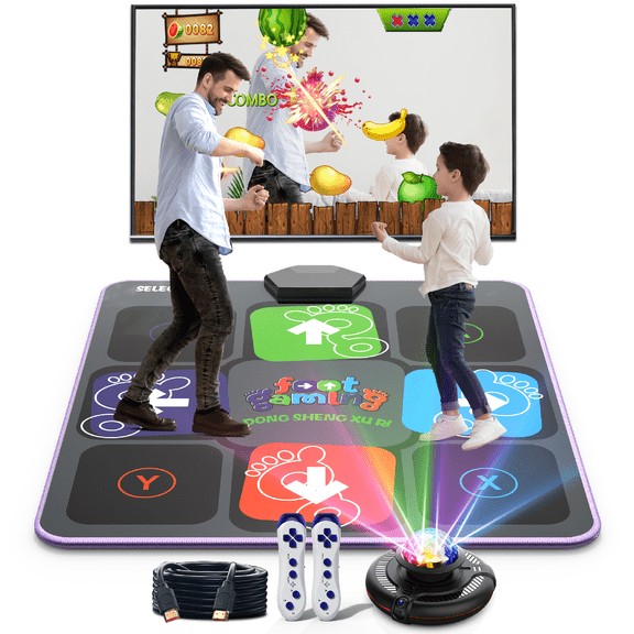 JTDD Dance Mat for Kids and Adults, Wireless Plug and Play Electronic Dance Pad Game for TV, Fun Kids Dancing Exercise Game,