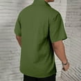 thumbnail image 6 of Mens Button Down Linen Shirts Short Sleeve Casual Collared Summer Beach Untucked Tops, 6 of 6
