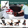 thumbnail image 3 of Aimee Lii Folding 3 Wheels Golf Push Cart with Brake Scoreboard Adjustable Handle, Outdoor Exercise for Sports Lovers-Red, 3 of 12