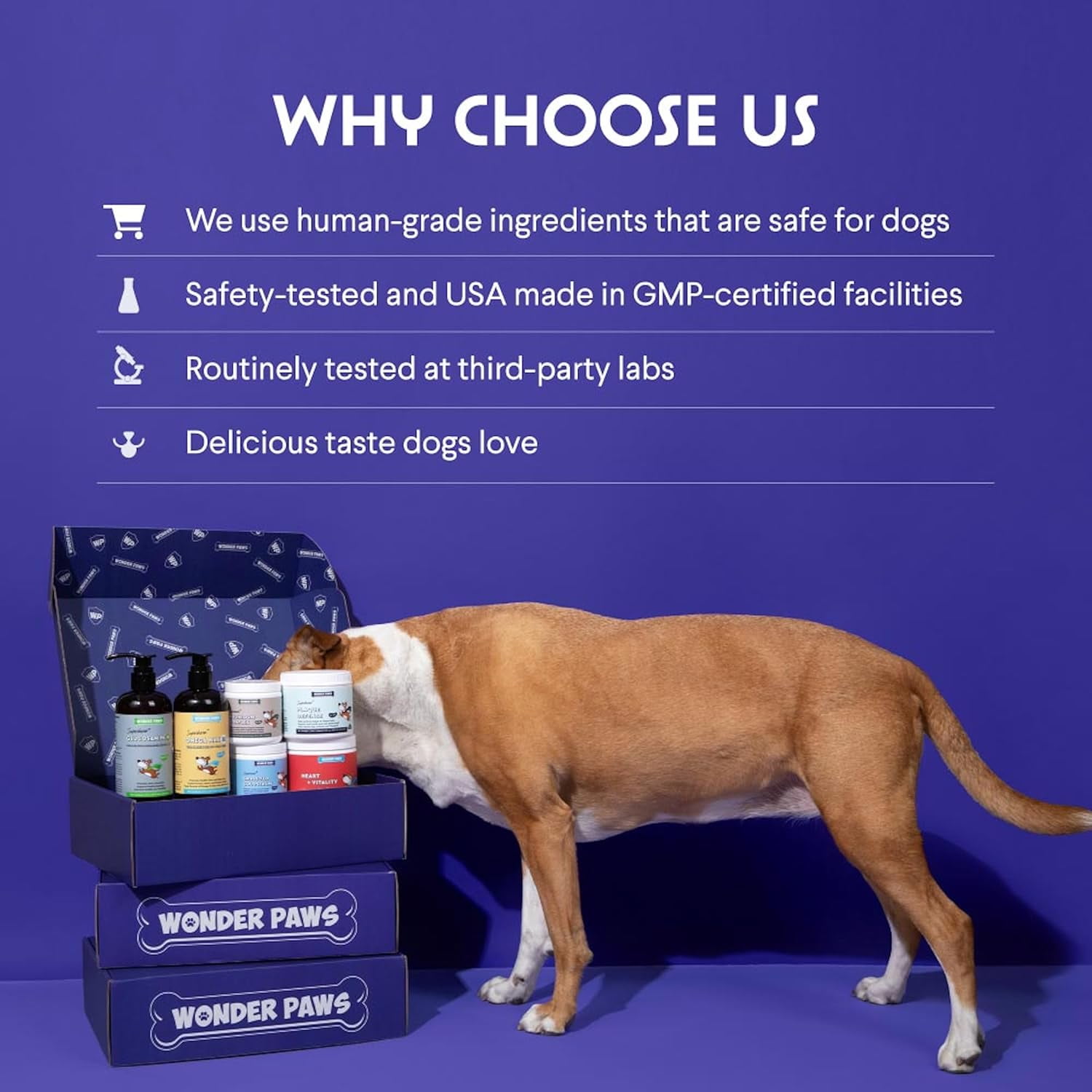 Wonder Paws Premium Collagen Supplement for Dogs – Skin, Coat & Joint Support – Liquid with Hyaluronic Acid – 4 oz