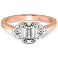 thumbnail image 3 of 4 Carat IGI Certified Emerald Shape Lab Grown Diamond Engagement Ring | 14K Rose Gold |Antonia Three Stone Half Moonset Diamond Ring | FG-VS1-VS2 Quality Friendly Diamonds, 3 of 5