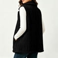 thumbnail image 6 of YOIAVAIOY Vest for Women Lapel Collar Fuzzy Fleece Mid-Length Sleeveless Jackets Button Down Casual Outerwear Waistcoat Black L, 6 of 8