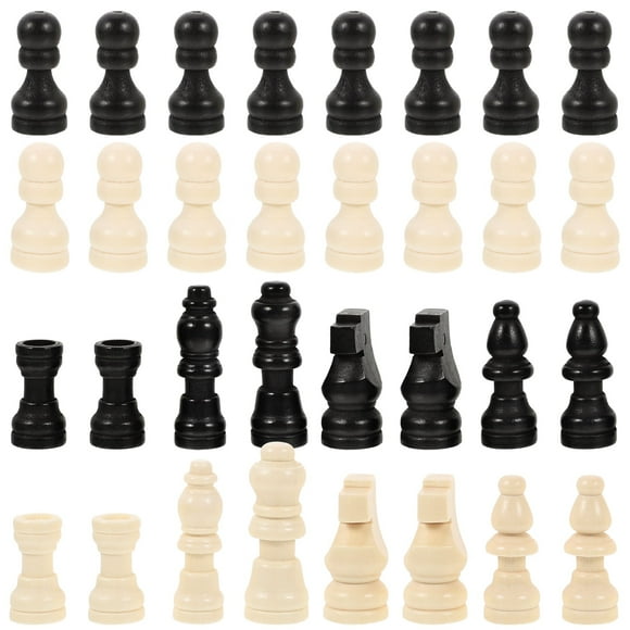 2 Sets Wood Chess Set Mini Chess Set International Chess Pieces Small Chess Pieces for Chess Board