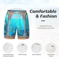 thumbnail image 5 of Lsque Mens Swim Trunks Underwater Aquarium Arches Pattern - Bathing Suit Compression Liner - Beach Swim Shorts Swimwear - (S-3XL) - Stretch Quick Dry -Large, 5 of 9