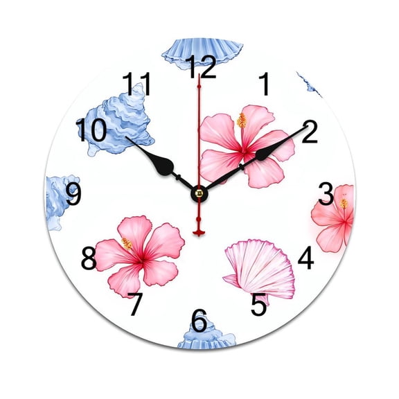 Pink Rose Time Decorative Wall Clocks Round Large Wall Watch Bedroom Home Decor 10 12 14 Inch
