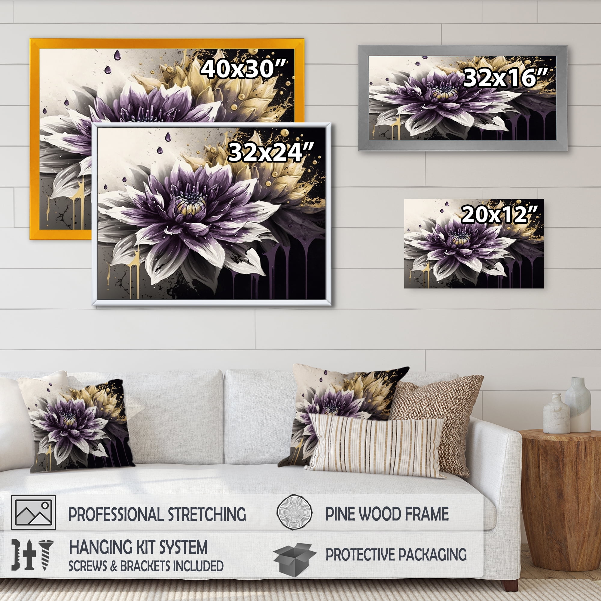 Designart Dahlia Flower II Canvas Wall Art