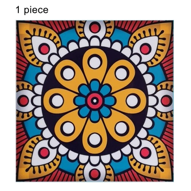 yeacher Self-Adhesive PVC Tile Stickers - Waterproof, Oil-Resistant, Removable Kitchen Decals (20x20cm) - 1 Piece, Model 201010