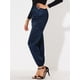 thumbnail image 3 of Pantalones cargo de satén sedoso de tiro alto elástico con cordón para mujer Azul real L, 3 of 6