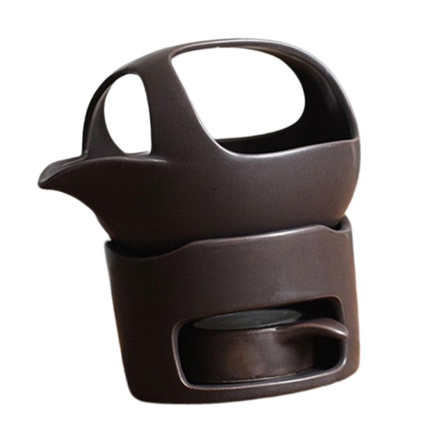 Soporte de luz de té de cerámica Calentador de cera de té Calentador de incienso de aceite esencial de moda, con calentador de estufa para sala de Negro mayimx Calentador de velas