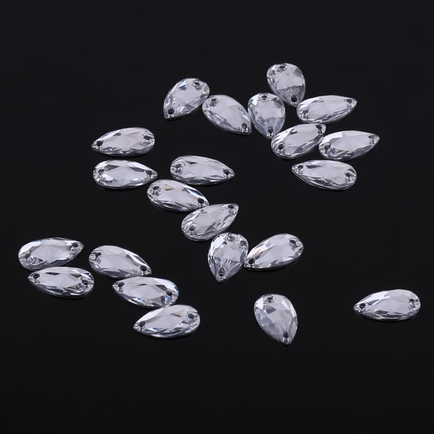 Diamantes De Imitación De Costura Con Parte Posterior Plana De Resina En Forma De Gota, 200 Uds., Adornos Artesanales Con Agujeros Dobles Para Accesorios De Ropa