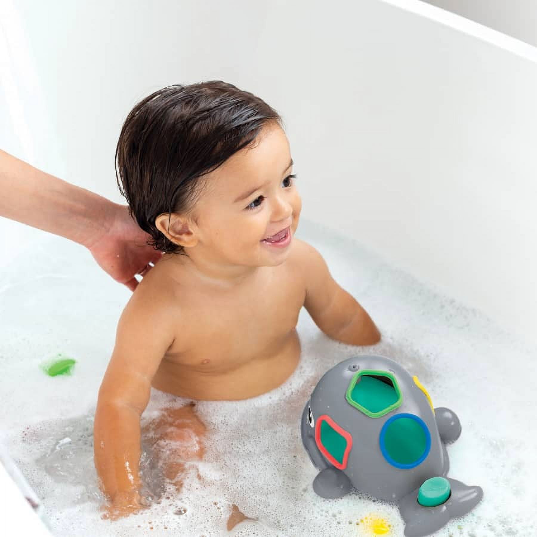 Infantino Orca the Whale Shape Sorting Toy with Water Squirt Blowhole for 12M+