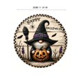 thumbnail image 3 of Letrero de madera con diseño de calabaza y brujo Fiudx para decoración de casas de Halloween, 3 of 5