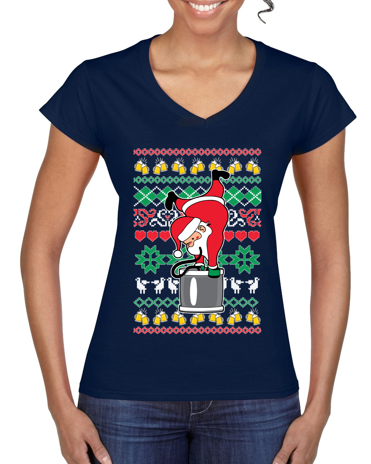 Santa Keg Stand Beer Drinking Drunk 