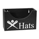 thumbnail image 3 of Caja de madera para guardar sombreros, organizador rústico para gorras, organizador compacto para guardar sombreros. Negro, 3 of 9