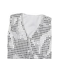 thumbnail image 5 of ZDHoor Big Boys Shiny Sequins Vest Waistcoat Choir Jazz Dance Performance Costume Silver 14-15, 5 of 5