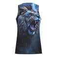 thumbnail image 5 of Mens Tank Top Summer Sleeveless Lion Graphic Tees Muscle Gym Casual Workout Running Comfortable Breathable Vests Light Blue M, 5 of 5