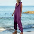 thumbnail image 5 of Women's Sleeveless Hooded Overalls - Adjustable Straps, Wide Leg, Pockets, Casual/Travel, Button Closure (S-XXXL), 5 of 7