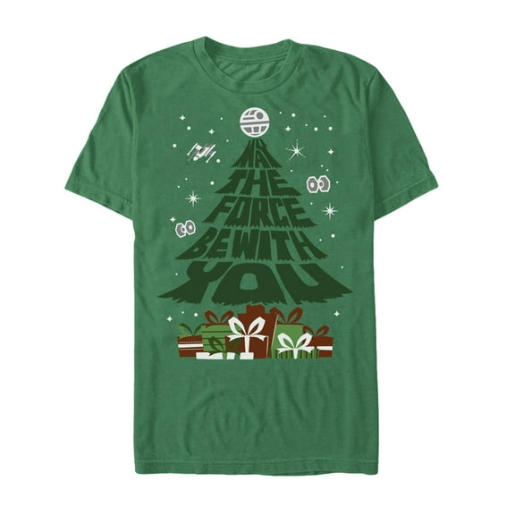 Men's Star Wars Christmas Gifts Be With You  Graphic Tee Kelly Green Large
