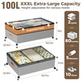 thumbnail image 3 of YOUPINS XXXL 100L Under Bed Storage with Wheels,2 Pack Under Bed Storage Containers,Storage Bins with Lids for Clothes Shoes Blankets,Gray, 3 of 8