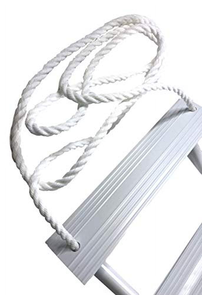 Pactrade Marine Inflatable Boat Kayak 5-Step White Folding PE Rope PVC Ladder for Emergency