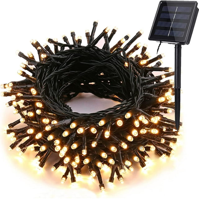 Solar String Lights, 33 ft 100 LED Outdoor Fairy Christmas Lights, 8 Modes Waterproof Solar Tree Lights for Garden, Patio, Fence, Holiday, Party, Balcony, Xmas Tree, Xmas Decor (Warm White)
