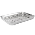 thumbnail image 1 of Miangastore 1 Set Baking Sheet Pan with Wire Rack Stainless Steel Baking Pan Tray Toaster Oven Pans Tray with Cooling Racks for Kitchen Baking Cooking Accessories, 1 of 9