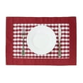 thumbnail image 2 of Fennco Styles Handmade Reversible Buffalo Plaid Solid Border Red Placemats 14" W x 20" L, Set of 4, 2 of 4
