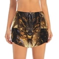 thumbnail image 2 of Balery Cool Black Gold Dragon Pantalones cortos deportivos para mujer con forro y dos bolsillos, elásticos, para entrenamiento, gimnasio, yoga-Medium, 2 of 7