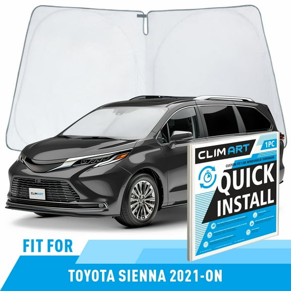 CLIM ART Windshield Sun Shade for Toyota Sienna 2021-2026, Custom-Fit Foldable Car Sunshade, Vehicle Sun Protector, Front Auto Windshield Cover, Car accessories - WS8011