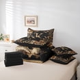 thumbnail image 6 of Catabedysis Brown Bows Monogram K 7-Piece Twin Bedding,Classic Fashion Leopard Print Bedding Comforter Set,Black Reversible For Girls, 6 of 7