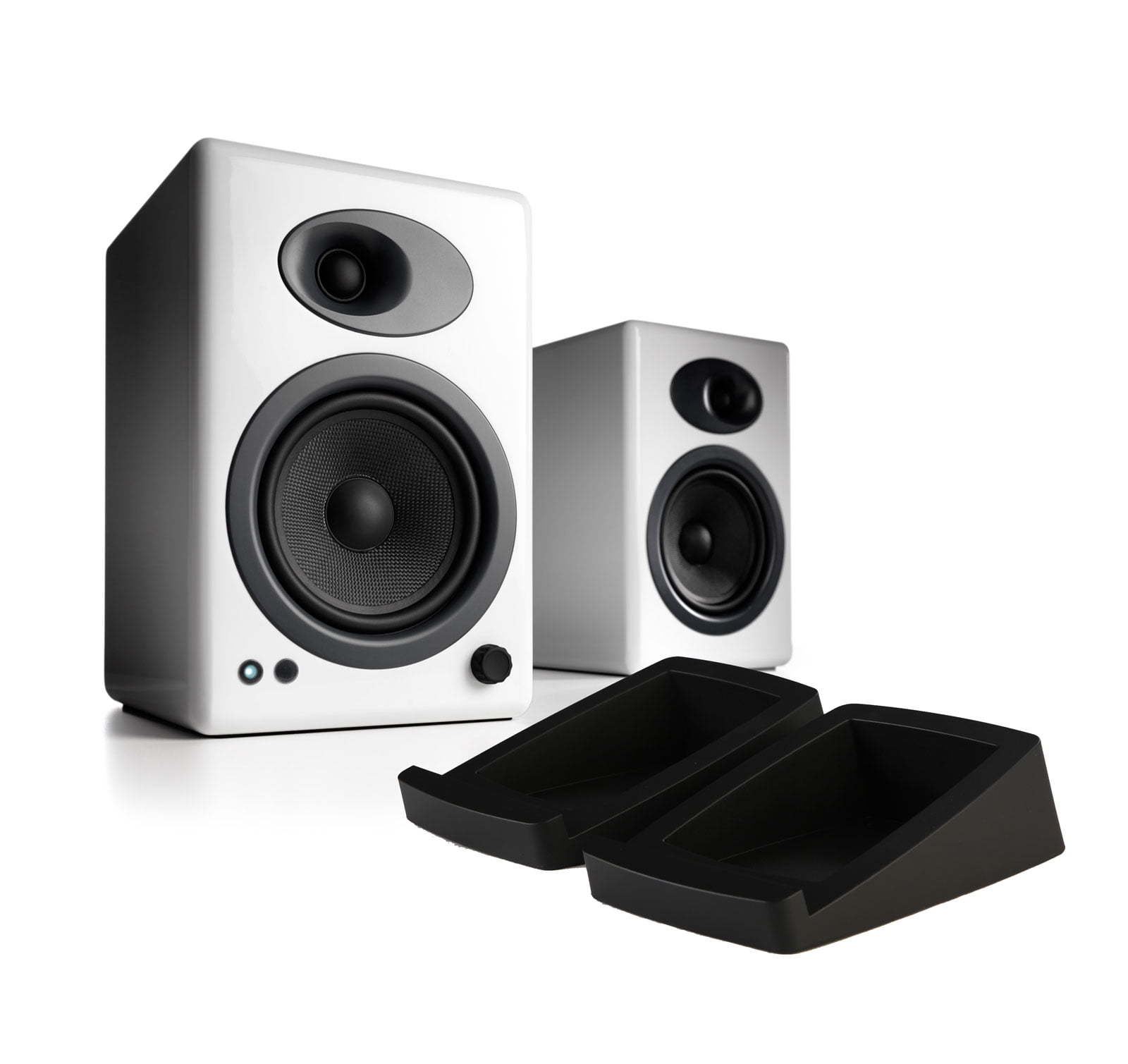 Audioengine A5+ White with DS2 Stands 2way Speaker System w/ Desktop