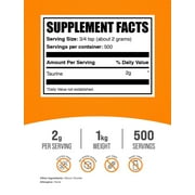 BulkSupplements Taurine Powder - Gluten Free, 2g per Serving - 100 Grams (3.5 oz) - 50 Servings