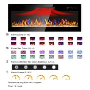 50 Electric Fireplace,16 Adjustable Flames,Freestanding/Wall Mounted/Recessed,1400W Fireplace Insert,Wall Fireplace Electric with Remote Control,Timer,Ultra-Thin Design,Black