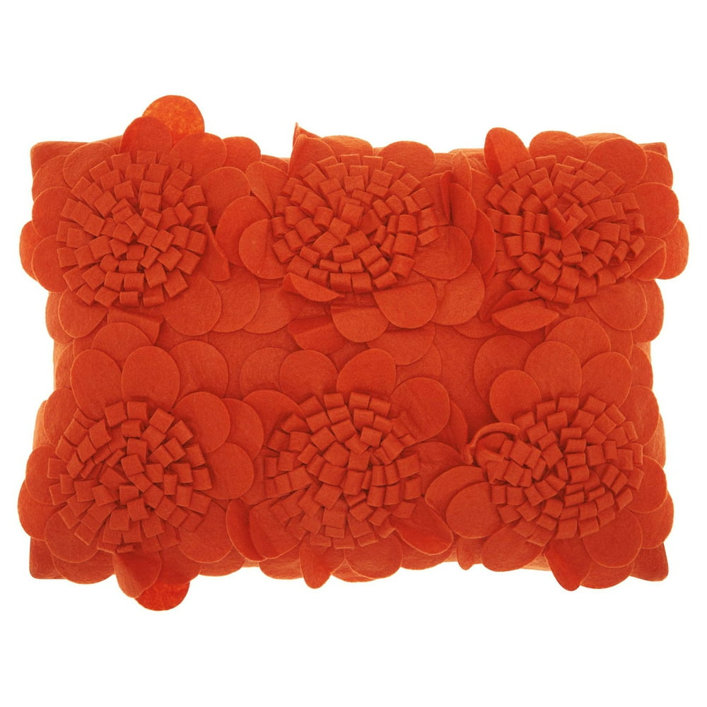 Nourison Sunflowers Burnt Orange Throw Pillow