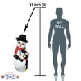 thumbnail image 2 of PMU Christmas Light Up Snowman with Penguin 31 Inch Blow Mold Plastic Statue Illuminated with 6' Cord and Light Traditional Indoor/Outdoor Decor Lawn and Yard Decoration (1/Pkg) Pkg/1, 2 of 6