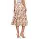 thumbnail image 3 of Falda Floral de Chiffon para Mujeres Inspire Chic, Falda Midi Bohemia de Volantes en Capas, L Color Albaricoque, 3 of 6