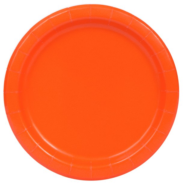 Orange Paper Dinner Plates, 9in, 20ct