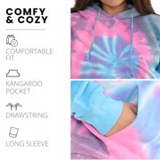 Pure Essence Tie Dye Fleece Long Sleeve Pullover Hoodie for Men and Women