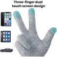 thumbnail image 2 of Guantes de punto, con forro polar suave y puño elástico, para ciclismo al aire libre, ocio, compras, guantes de invierno., 2 of 5