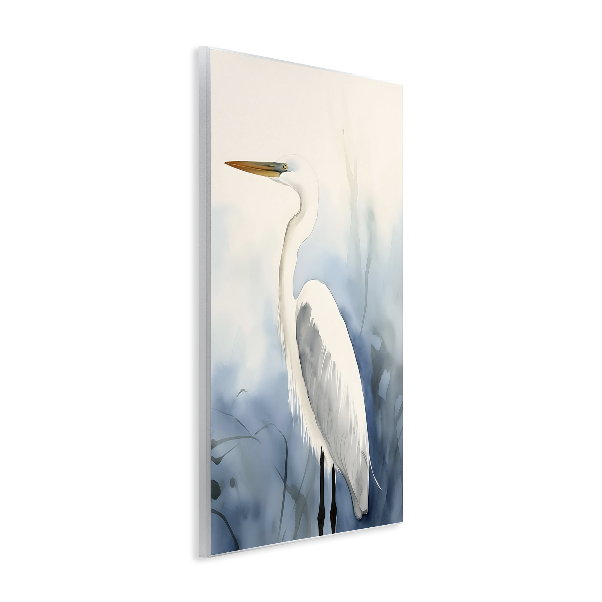 Stupell Industries Egret Beach Bird Animals & Insects Painting Unframed Art Print Wall Art, 13 x 19
