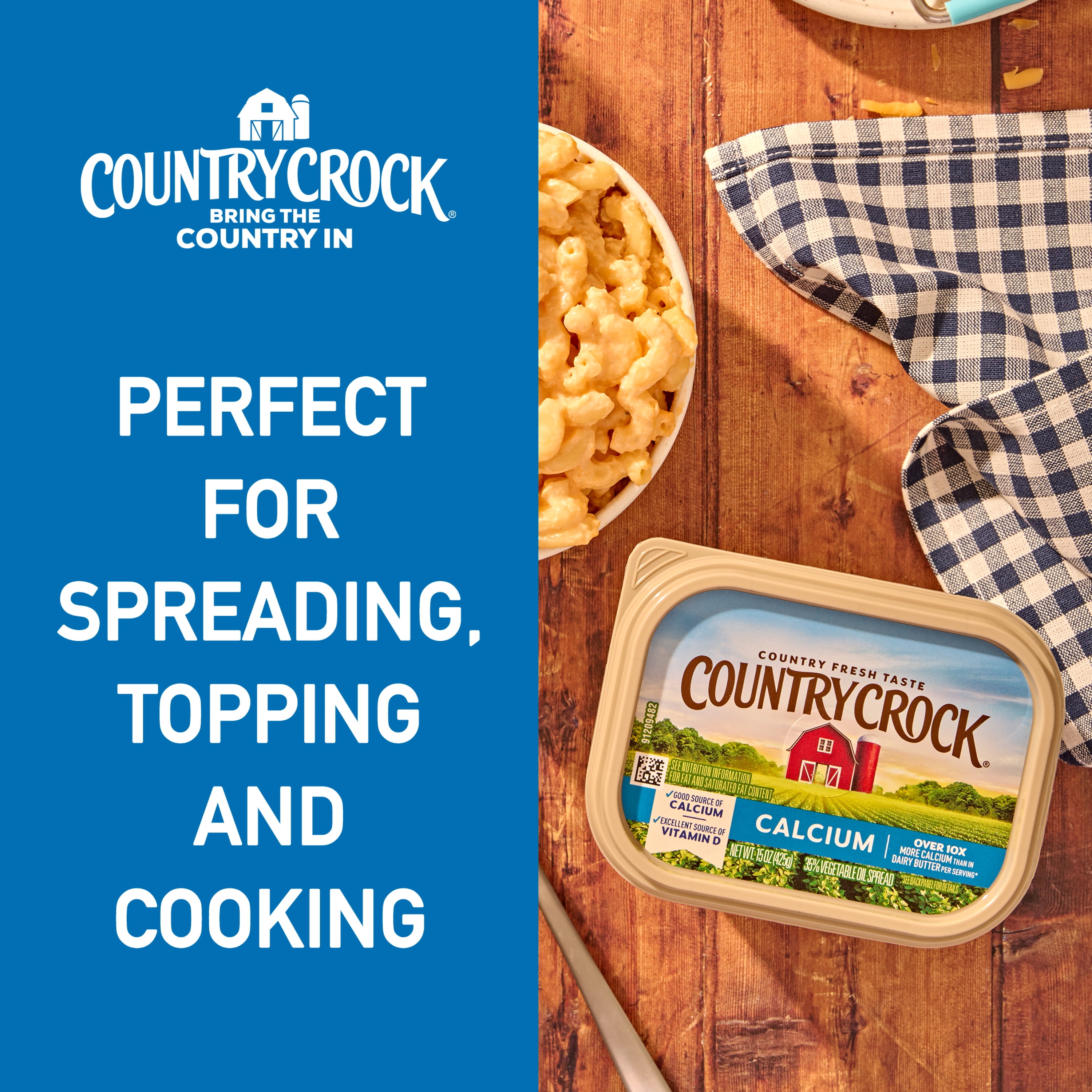 Country Crock Calcium Buttery Spread, 15 oz Tub (Refrigerated)