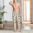 thumbnail image 5 of Uemuo Hohey Bee Golden2 Pattern Men's Wide Leg Palazzo Lounge Pants with Pockets Light Weight Loose Comfy Casual Pajama Pants-XX-Large, 5 of 9