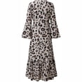 thumbnail image 5 of Qiopertar Robe Maxi Décontractée à Col en V Manches Longues Évasées Imprimé Mode Bohème Fendue en Solde à Moins de 5$ en Solde, 5 of 5