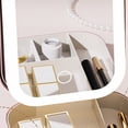 thumbnail image 4 of Caja Almacenamiento Maquillaje Con Espejo LED Estuche Cosméticos Portátil Regulable () Blanca, 4 of 9