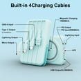 thumbnail image 3 of Magnetic Power Bank, 10000mAh Wireless Portable Charger with LED Display, Built-in Cables, Magsafe Charger with Foldable Stand, 22.5W PD Fast Charging for iPhone/Android, Blue, 3 of 7