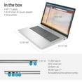 thumbnail image 3 of HP 17 Laptop, 17.3" HD+ Touchscreen Display, AMD Ryzen 5 7530U (Beats i7-1165G7), 12GB RAM, 256GB SSD, Backlit Keyboard,Wi-Fi 6,Bluetooth, Webcam, HDMI, Windows 11 Pro, Silver, 3 of 6