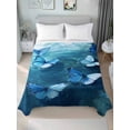 thumbnail image 4 of Full Flat Sheet 81"x96", Blue Butterfly Soft Lightweight Bedding Flat Sheets Only, Modern Elegant Water Ripples Brushed Microfiber Top Bed Sheet, Breathable StainResistant Bedsheets, 4 of 9